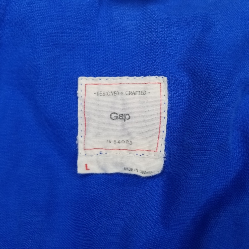 GAP Women's Bright Blue Utility Jacket - Picture 7 of 8